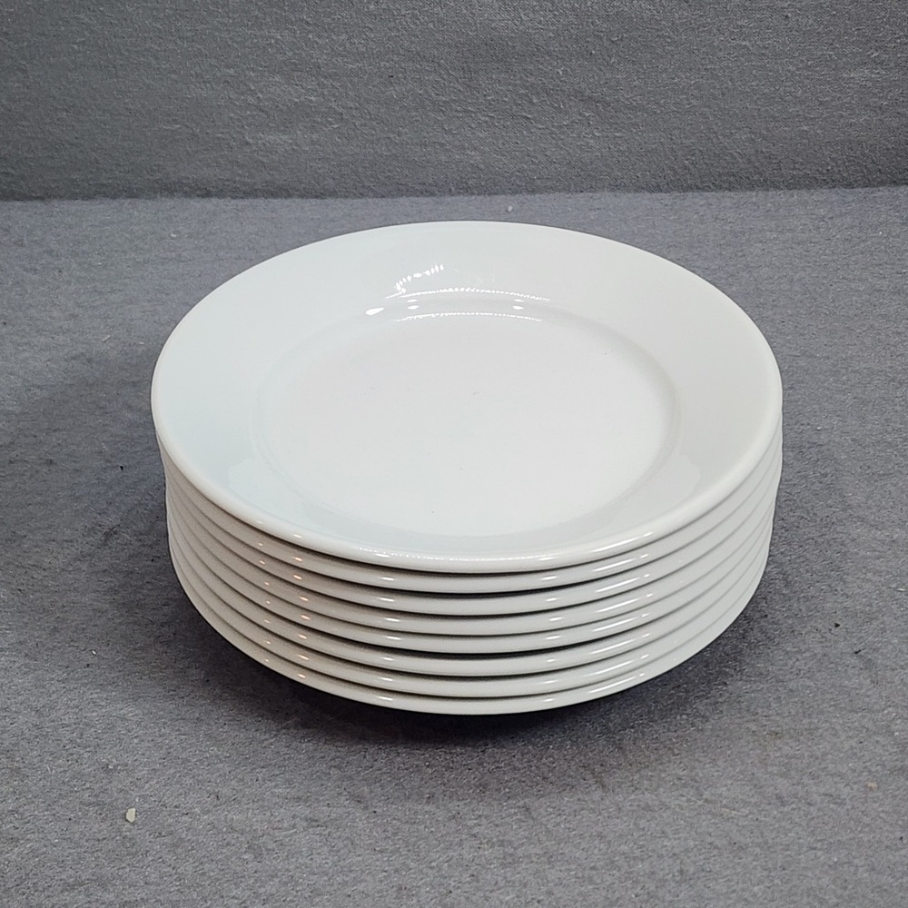 Apilco Yves Deshoulieres Porcelain Plates White French Bread Butter Set 8 6.25in